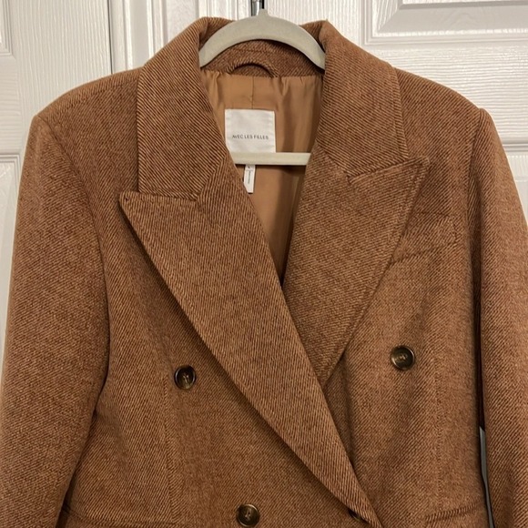 AVEC LES FILLES Structured Short Double Breasted Coat in Brown Sz L - NWOT!!! - Picture 7 of 12